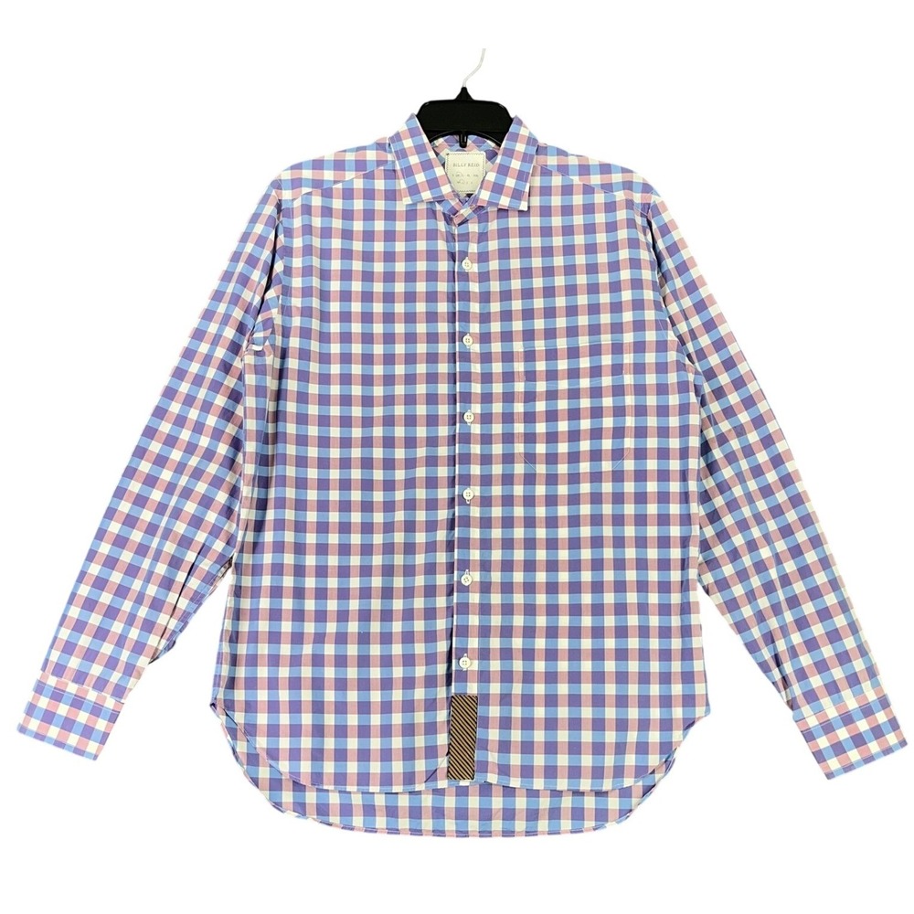 Billy Reid Fit 1 Shirt Men M Gingham Check Chest Pocket Business Casual Workwear